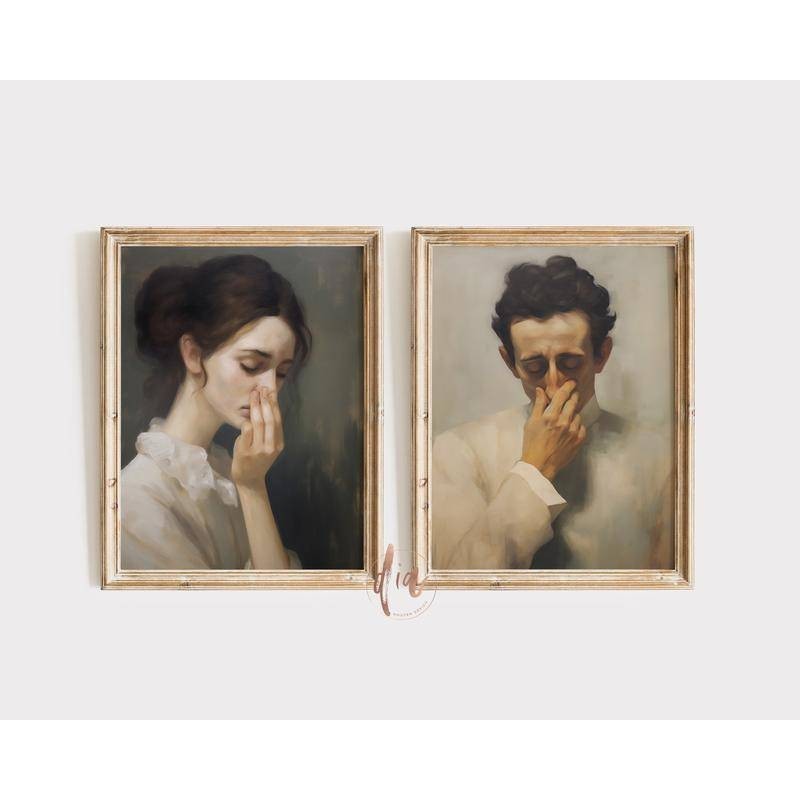 Funny Bathroom Art Print Set Toilet Humor Decor Classical Vintage Style ...