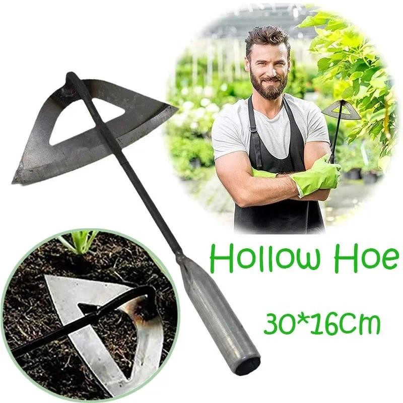 Metal Hardened Hollow Hoe Flower Planting Outdoor Garden Weeding ...