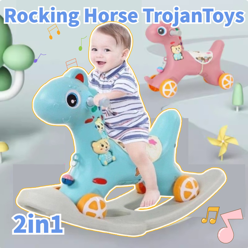 Kid 2in1 Rocking Horse TrojanToys Multifunctional Rider Rocking Horse ...