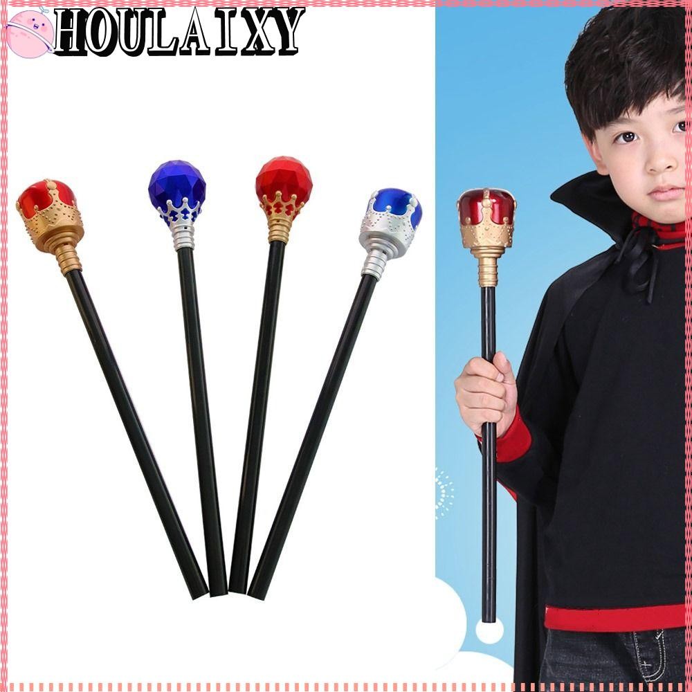 HOULAIXY King Queen Scepter, Red/Blue Plastic Princess Prince Cane ...