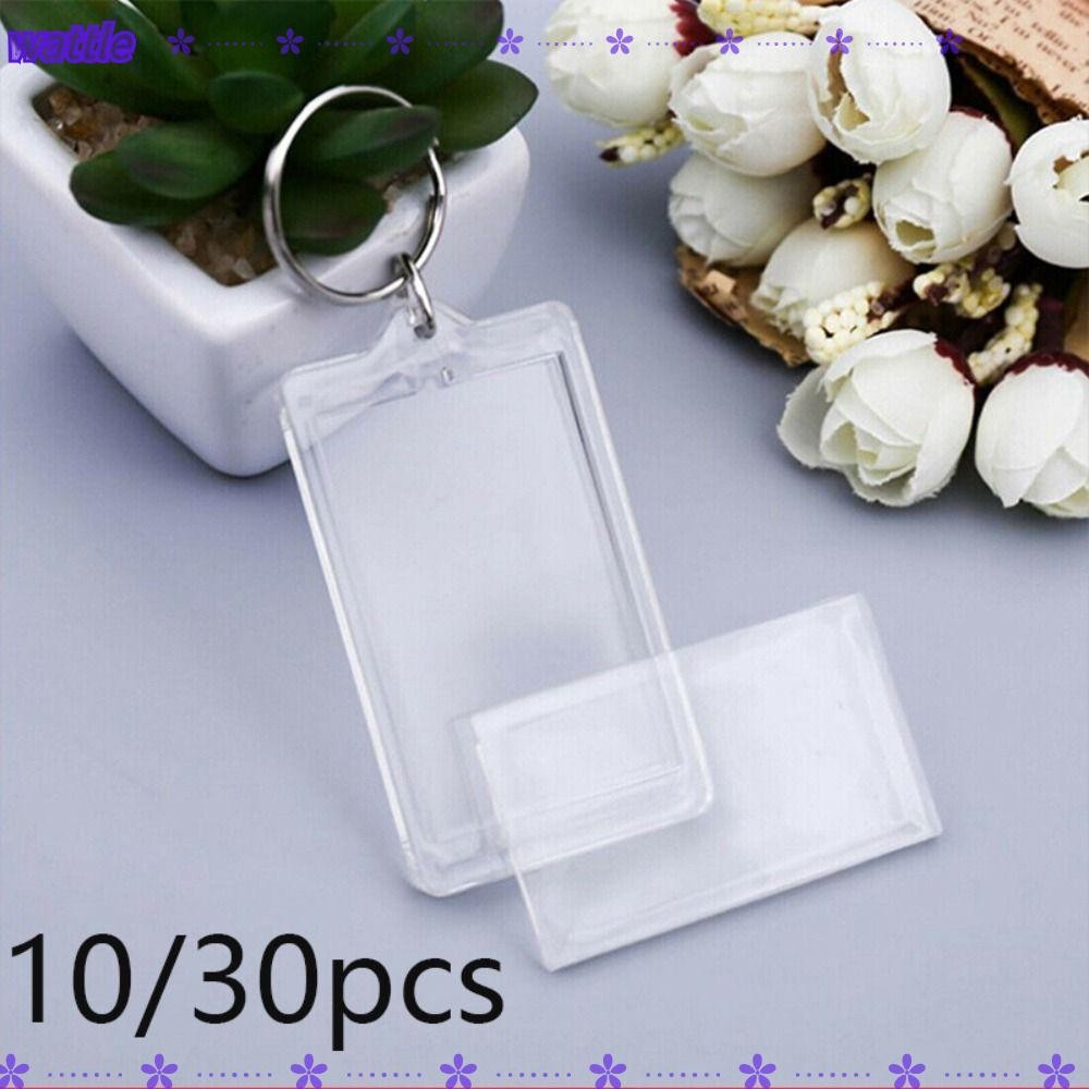 WATTLE 10/30Pcs Passport Key Rings, Plastic Acrylic Ring Key Chain ...