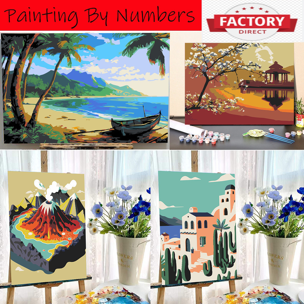 40x60cm Digital Oil Paint By Numbers Canvas Frame Number Painting ...