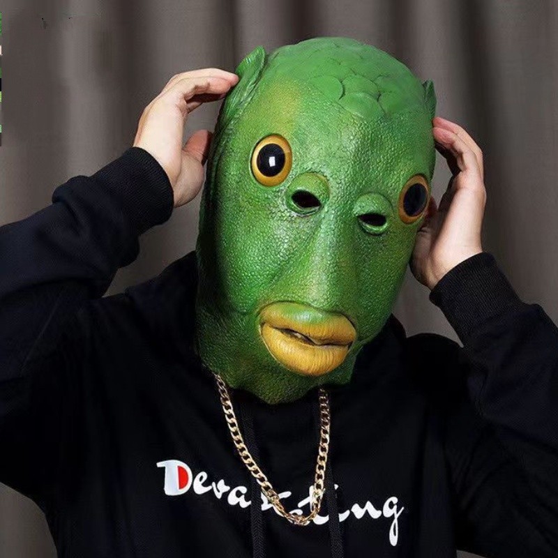 Green Boobish Work Pikachu Mask Devil Beautiful Cartoon Fish Head Make ...
