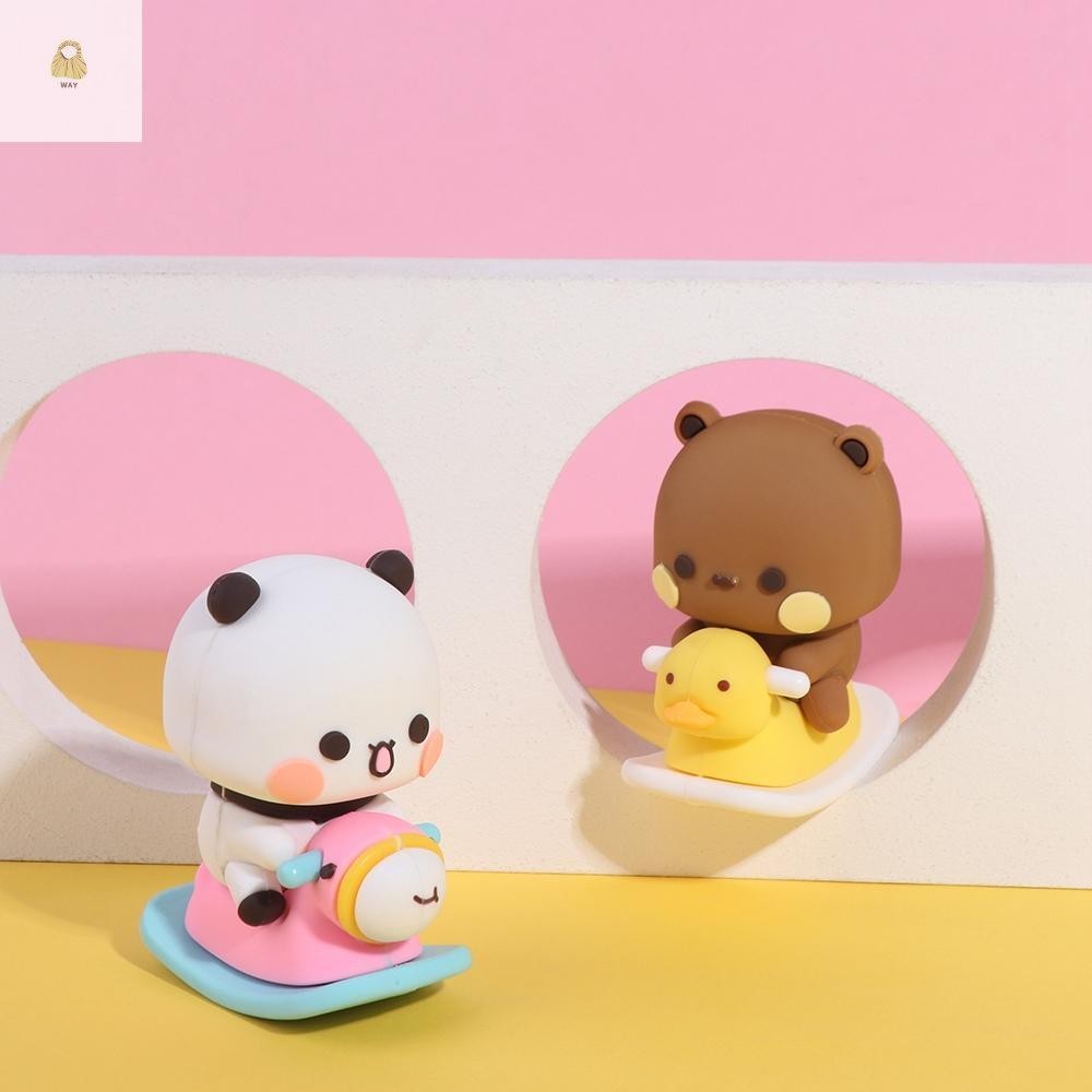 NIUVOO Panda Schlüsselanhänger Set - 2 Stück Bubu & Dudu Kawaii Figuren