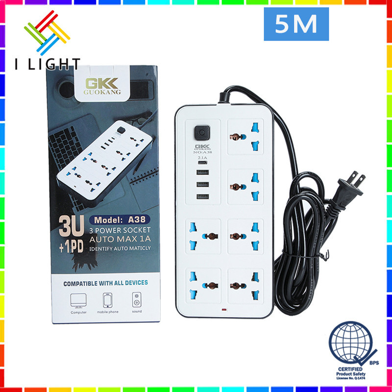 COD Extension outlet with switch usb cable power supply 2M/5M 10A ...