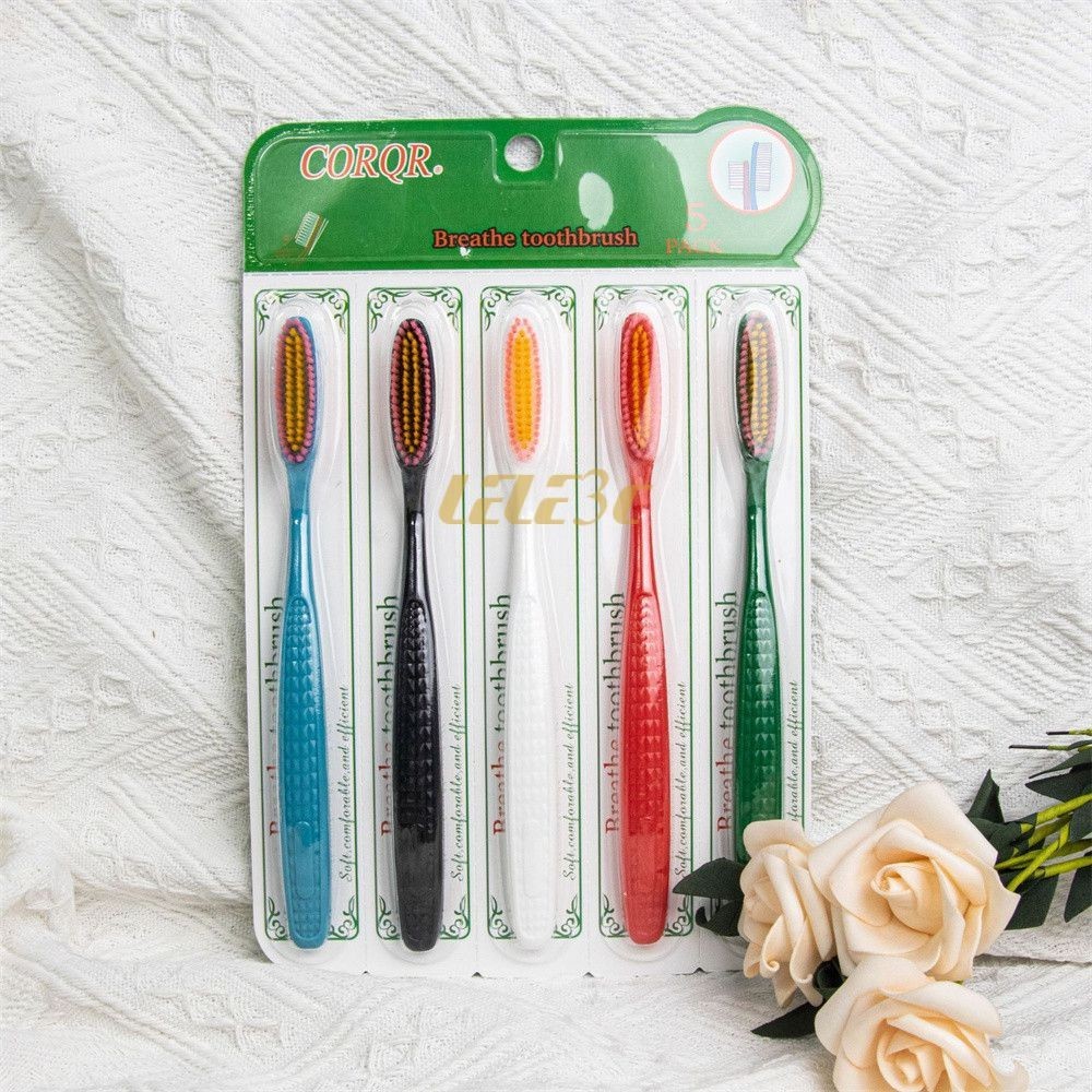 Five-pack Toothbrushes Economy Five-pack Long-head Toothbrushes Easy ...
