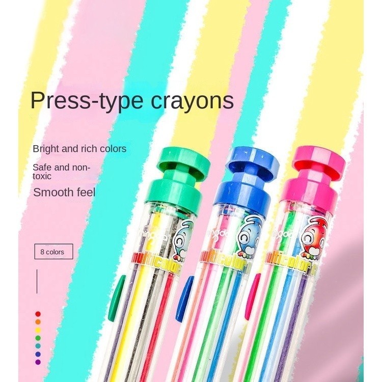 8 in 1 MultiColor Crayons Retractable Crayons Art Graffiti Painting