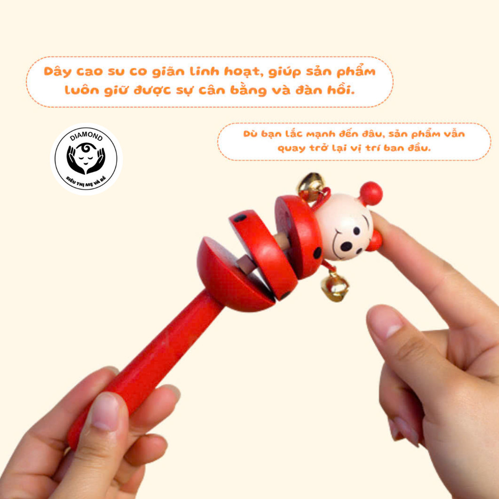 Bermy - 3-layer animal-shaped wooden dice (rattle) toy for babies (with ...