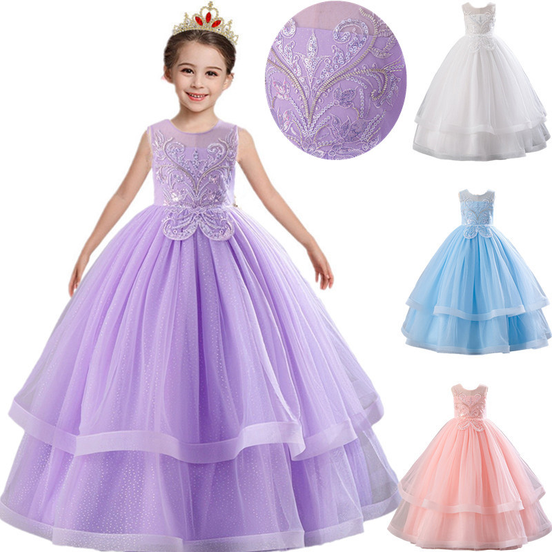 Girls Sequin Princess Dress Children Birthday Party Dress