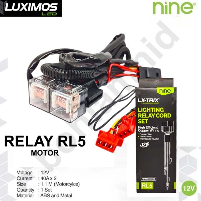 L-relay Motorcycle Shooting Light Luminos RL5 LX Trix 2 x 40A Luximos ...
