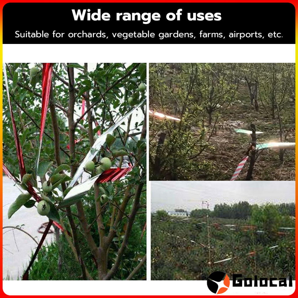 GoLocal 50m/80m/100m Anti Bird Ribbon Flashing Reflective Bird ...