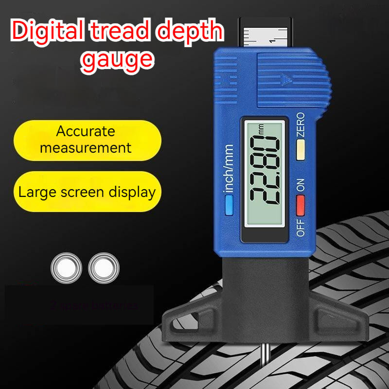 Digital Depth Gauge Caliper Tread Depth Gauge LCD 025mm Measurer Tool