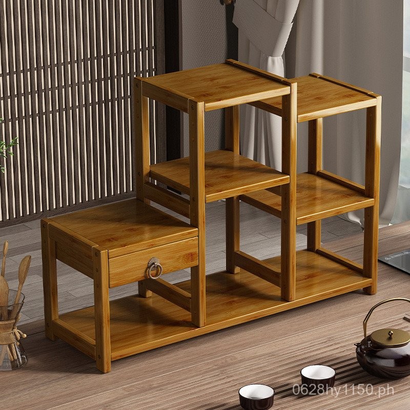 Solid Wood Tea Set Storage Rack Small Tea Cup Zisha Teapot Rack Chinese ...