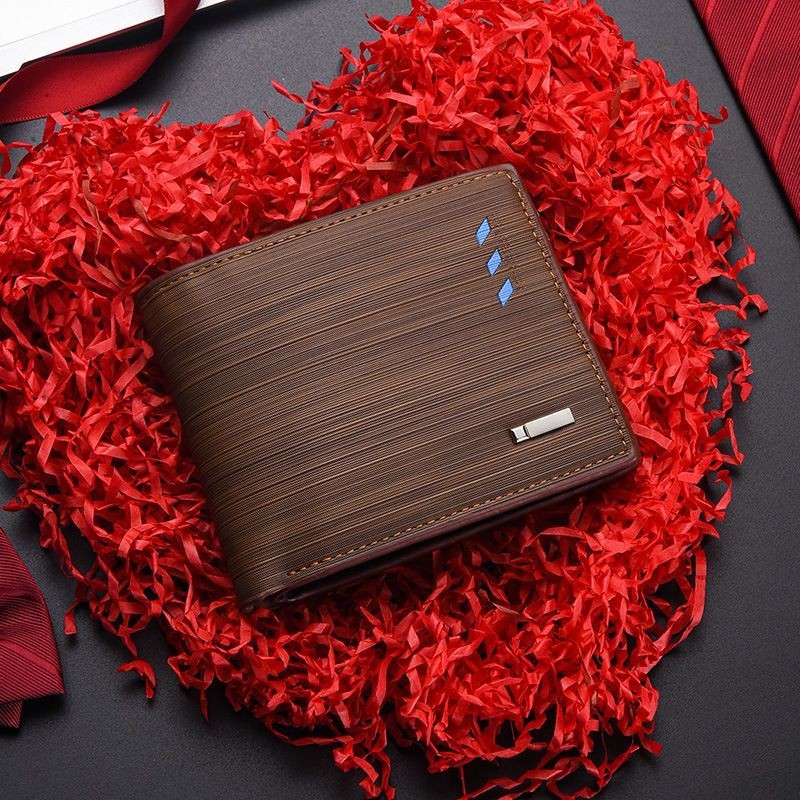 Men's Short Wallet High-end Folding Money Clip Trendy Men's Leather ...