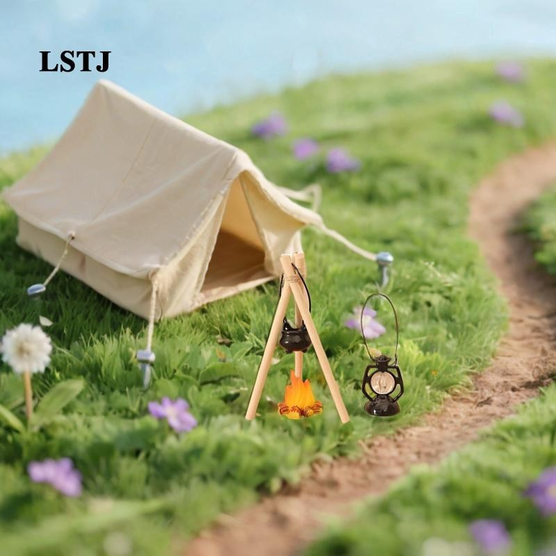 [Lstjj] 7Pcs 1:12 Miniature Campfire Set Miniature Hanging Stove ...