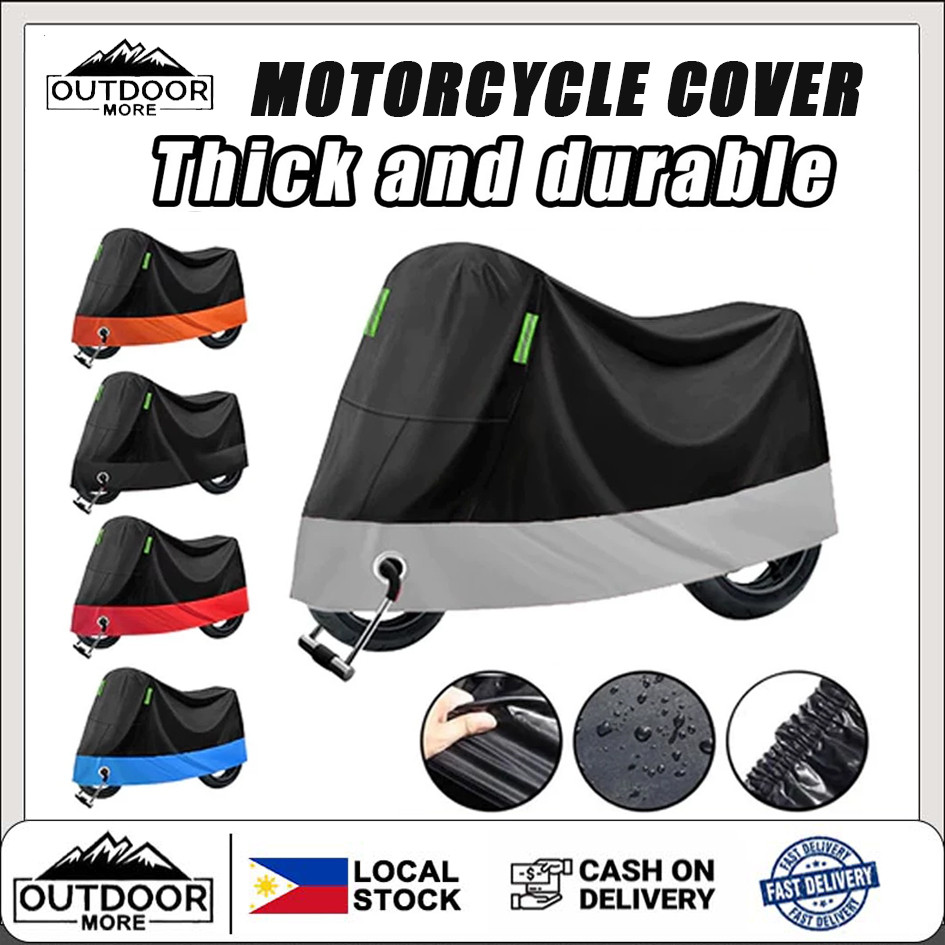 OUTDOORMORE Waterproof Motorcycle Cover Rain Dust UV Outdoor Protection ...