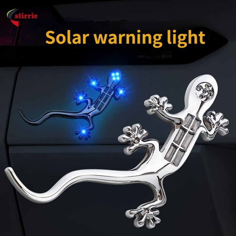 Car LED Solar Warning Light High Bright LED Lamps Car Sticker 3D Gecko ...