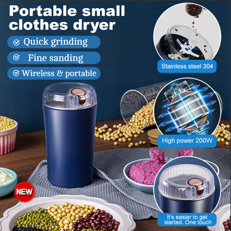 Electric Food processor Mini portable grinder Grinding powder ...
