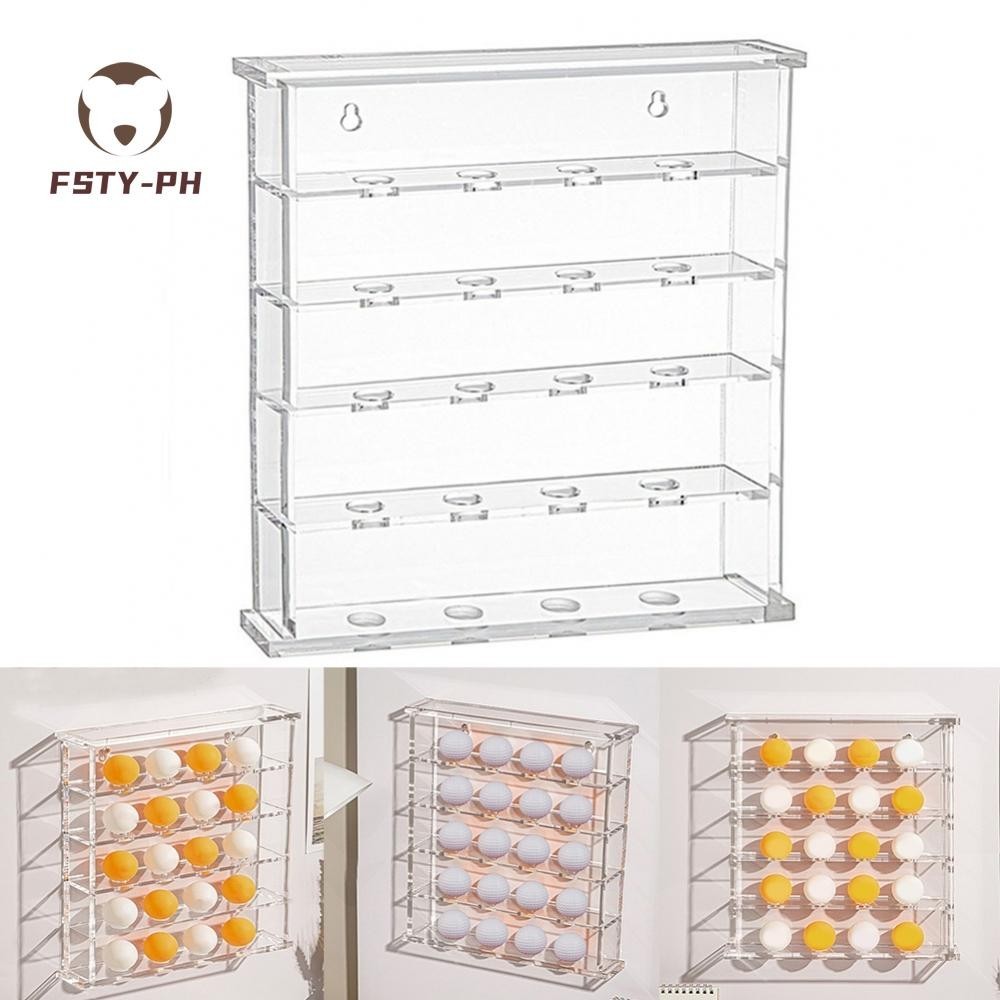 Wall Mounted Display Rack for Golf Balls and Table Tennis Clear Acrylic ...
