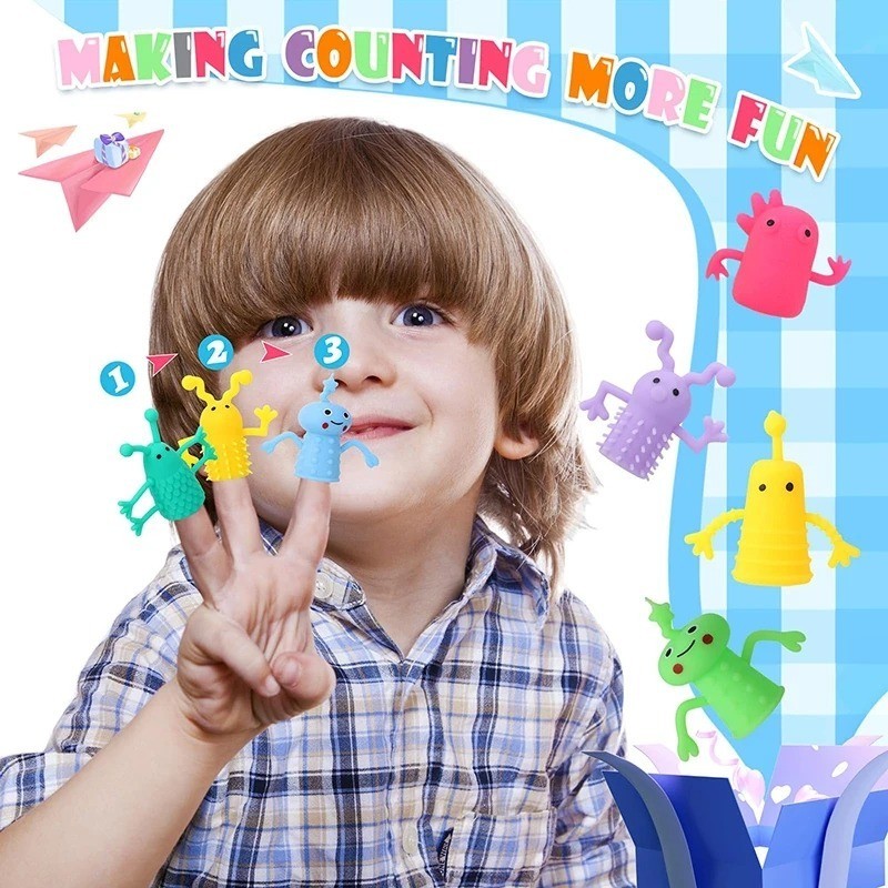 Random Cute Finger Puppets Toys Finger Toys of Monster Pattern Soft ...