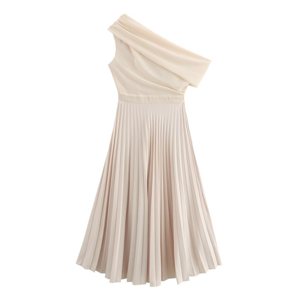 Chiffon Satin Blouson Sleeveless Retract Your Waist Bridesmaid Maxi Dress