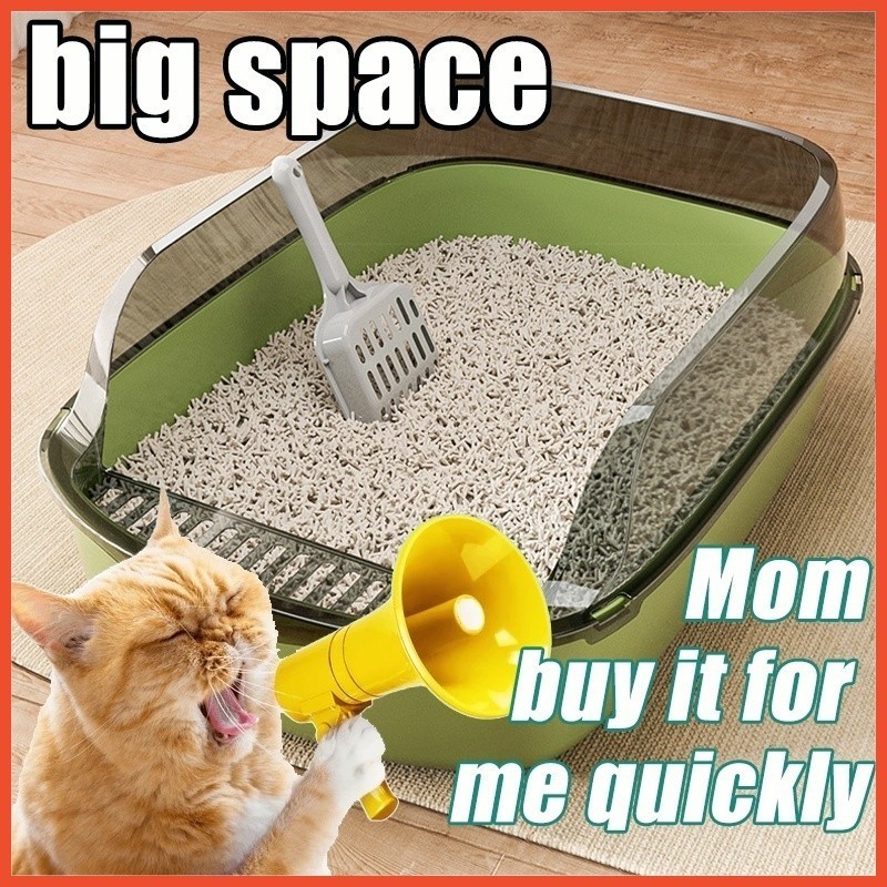 XXL Cat Litter Box with Scoop Cat Poop Sand Box Toilet Deodorization