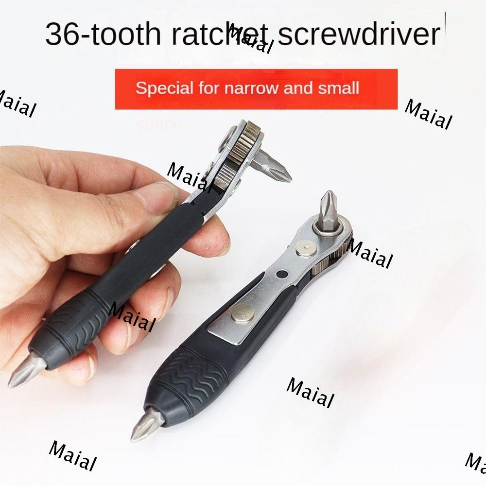 MAIAL Ratchet Screwdriver, Batch Socket 36-tooth Two-way Screwdriver ...