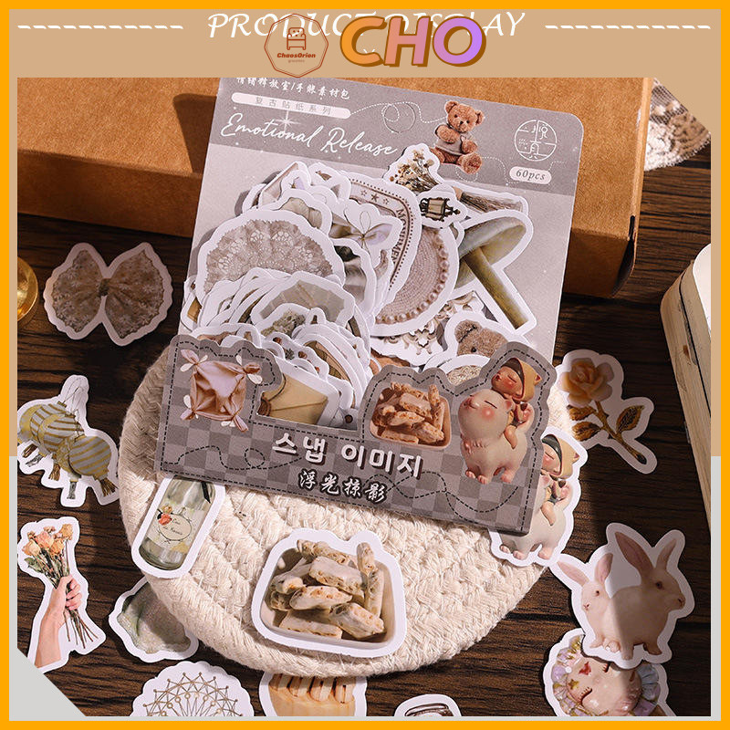 CHO⭐Retro Hand Ledger Sticker Package Nostalgic Ins Sticker Girl Heart ...