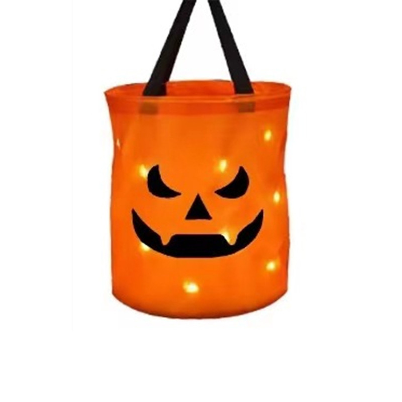 IGO LED Light Halloween Trick Or Treat Bucket Pumpkin Candy Bags