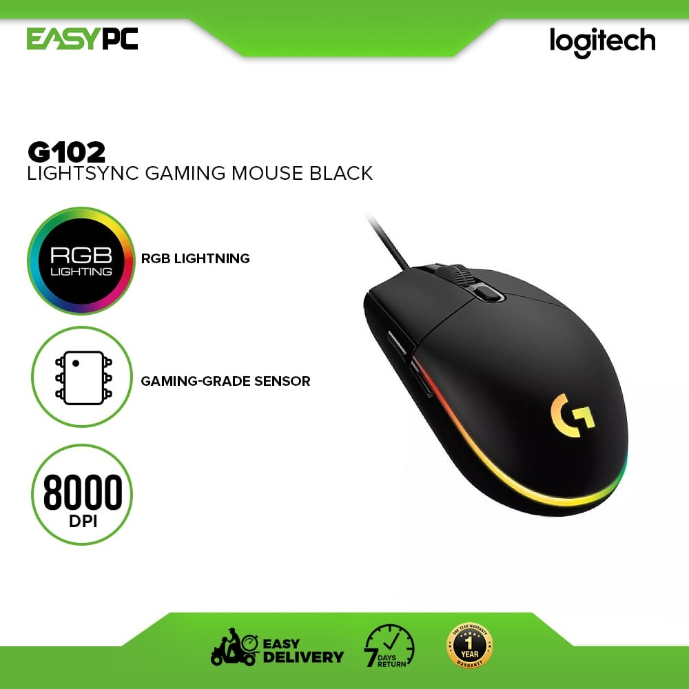 Logitech G102 Lightsync Optical Gaming Mouse | Built-in Storage ...