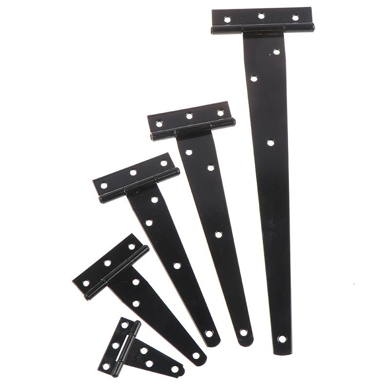 PST Belle Black Paint T Shape Triangle Hinge Cabinet Shed Door Gate ...