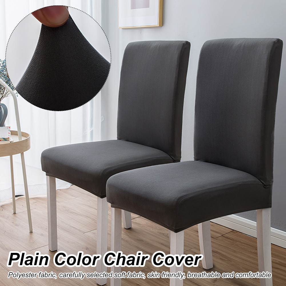 Plain Color Chair Cover Washable Home Dining Table Full Wrap Hotel ...