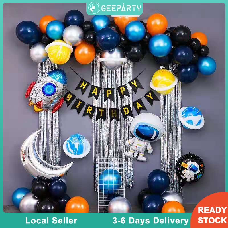 Outer Space Party Astronaut Rocket Galaxy Theme Birthday Party Balloons ...