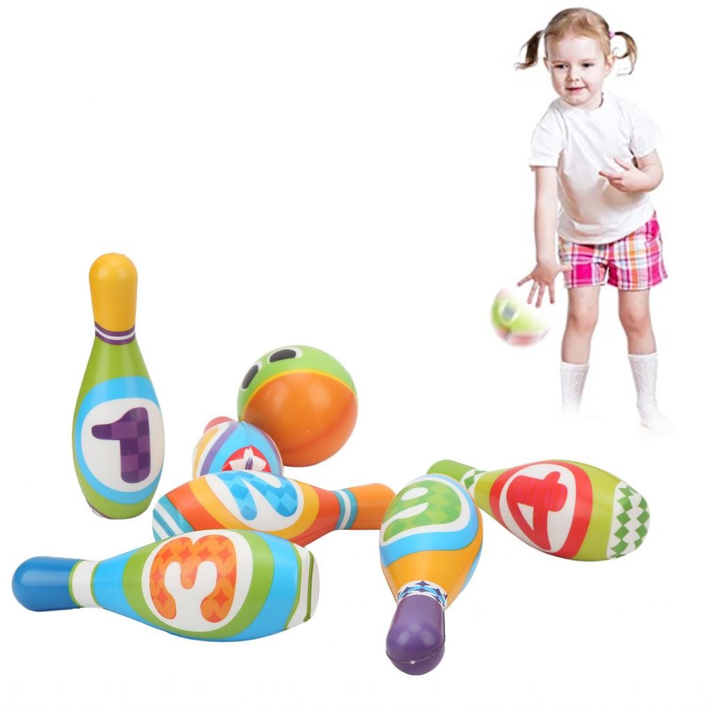 Keaostore Kids Bowling Set Social Skill Development Repeatable Kid Pins ...