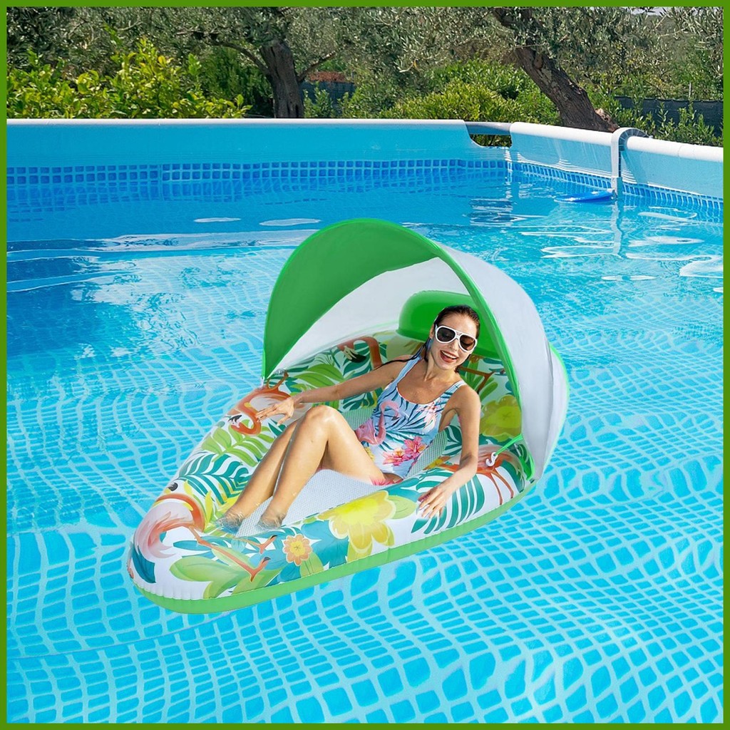 Pool Floats with Canopy Swim Floats Inflatable Raft with Shade for ...