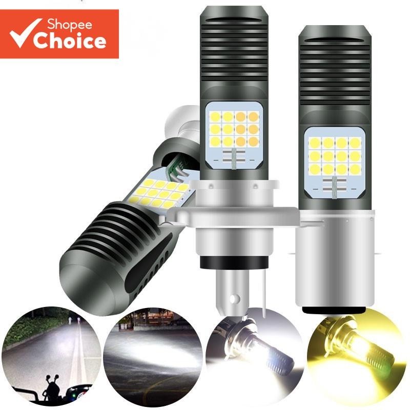 1pcs H4 H6 BA20D Led Motorcycle Headlight Bulbs Two-color Hi Lo beam ...