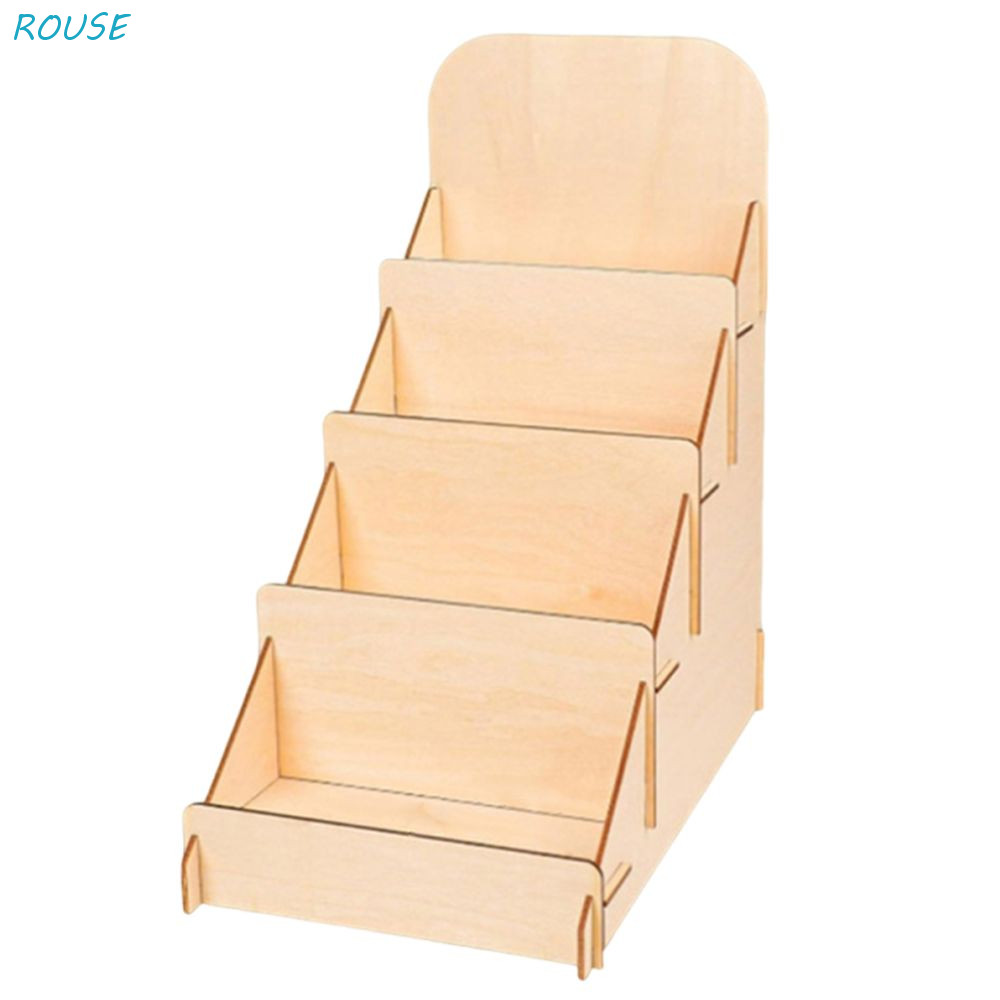 ROUSE Wooden Greeting Card Display Stand, 4 Tier DIY Business Card ...