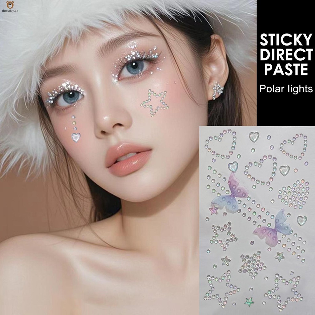 Temporary Face Rhinestones Stickers Sparkly Rhinestone Makeup Stickers ...