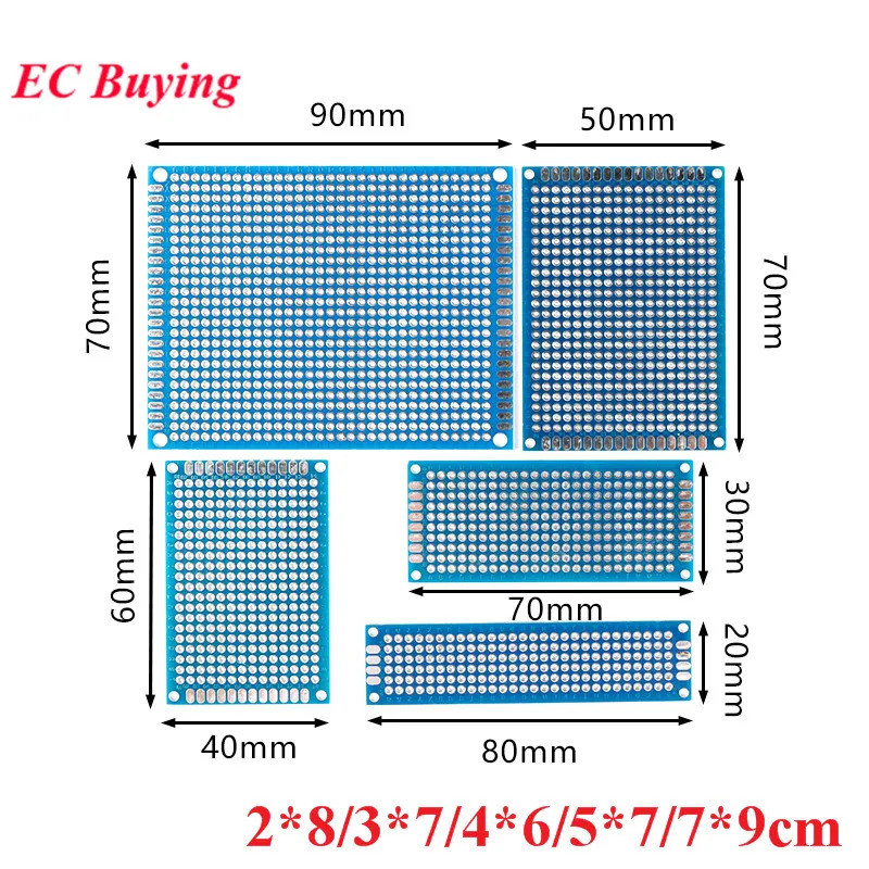 Double Sided Protoboard Breadboard Universal PCB Circuit Board Blue 2 ...