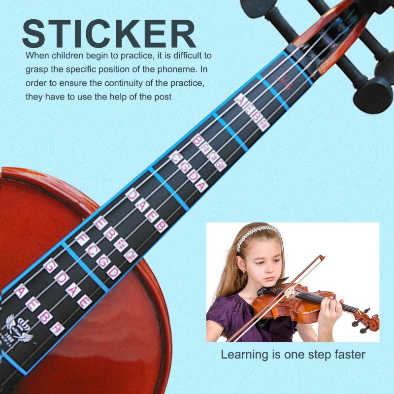 4/4 3/4 1/2 1/4 1/8 Violin Finger Guide Fingerboard Sticker Label Fret ...