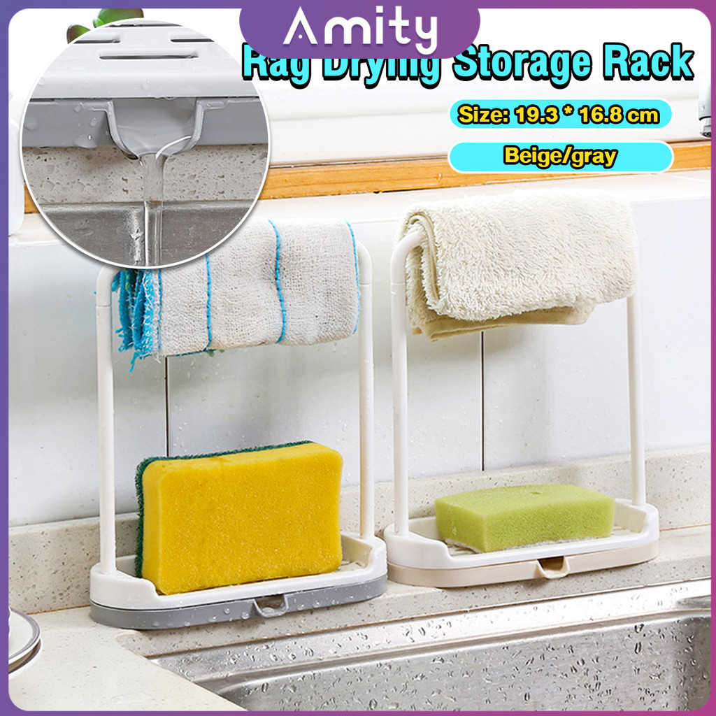 Amity Kitchen Dishcloth Hanging Rack Stand Bathroom Soap Holder Rag ...