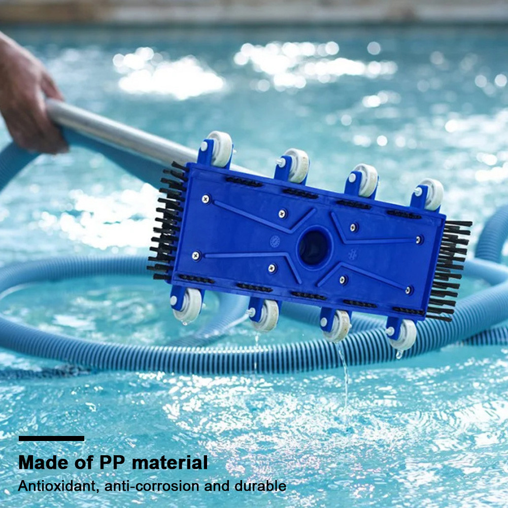 WE★ Swimming Pool Vacuum Head with Brush PVC 14 Inch Pool Vacuum