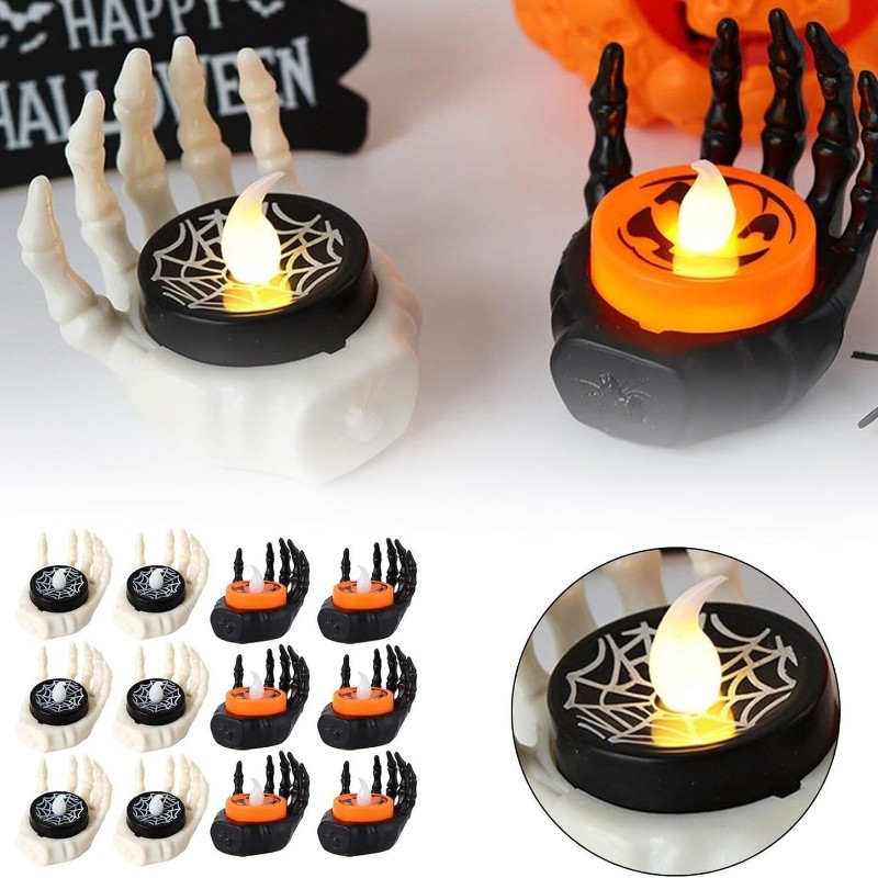 LED Candlesticks Lamp Halloween Electronic Candle Light Battery Powered ...
