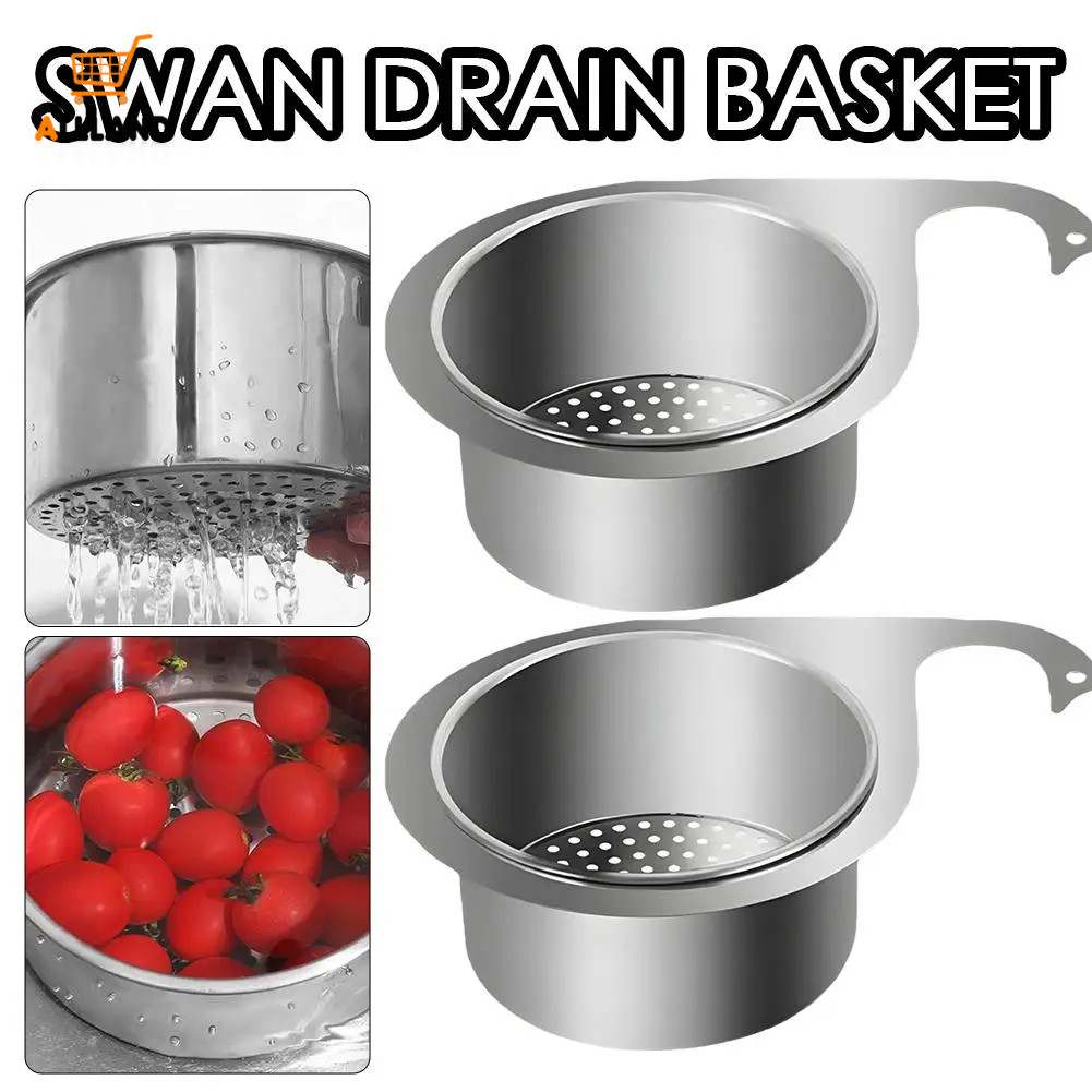 Swan Shaped Stainless Steel Drain Basket - Kitchen Sink Faucet Hanging ...