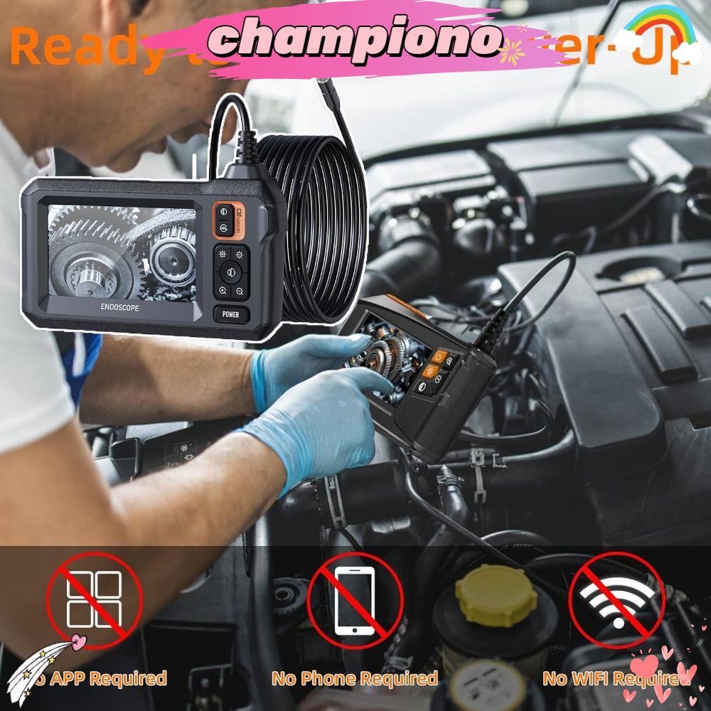 CHAMPIONO Endoscope, 4.3'' IPS Screen with 8 Adjust LED Lights