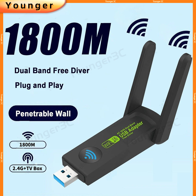 Actual 1800Mbps USB3.0 WiFi Adapter 5G Dual Band Driver Free USB Router