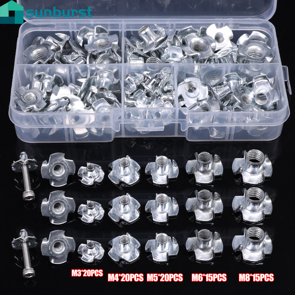 90Pcs/Box Carbon Steel Four Claws Nuts - Furniture Repairing ...
