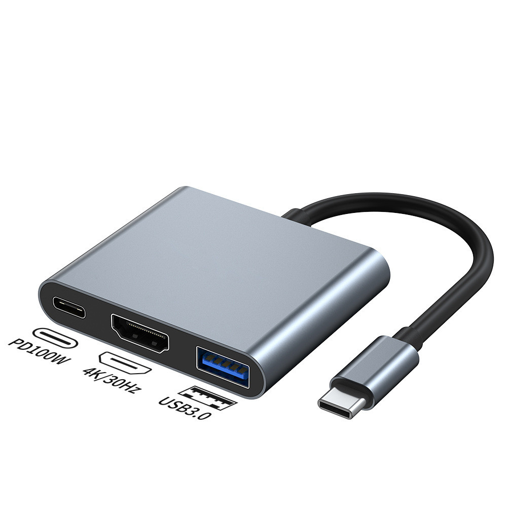 3 in 1 Adapter Type C to USB3.0 Hub HDMI 4K for USB C Dock PC Laptop ...