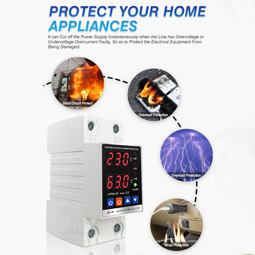 Overvoltage Over Current Protection Device Dual Display Intelligent ...