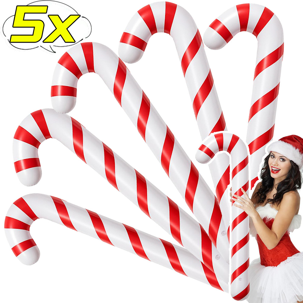 Inflatable Christmas Candy Cane 90cm J-Shape, PVC Outdoor Party ...